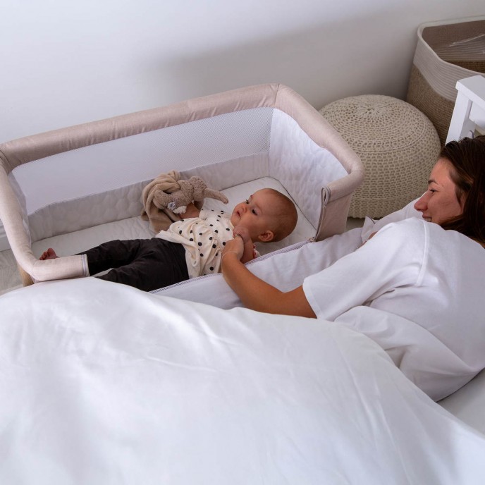 Red Kite Co-Sleeping Crib Rockabye Oatmeal