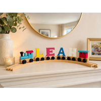 Personalised Wooden Letter Train Names Coloured