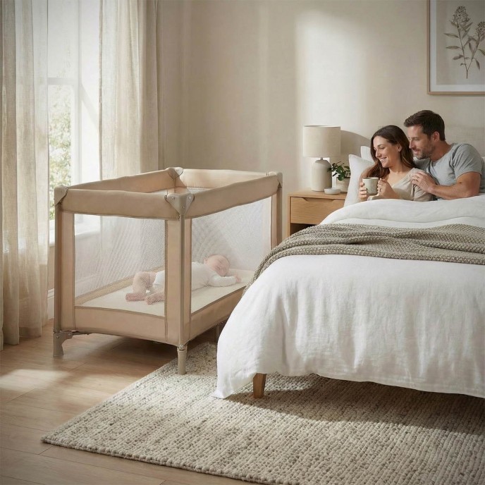 Red Kite Travel Cot Sleep Tight Biscotti