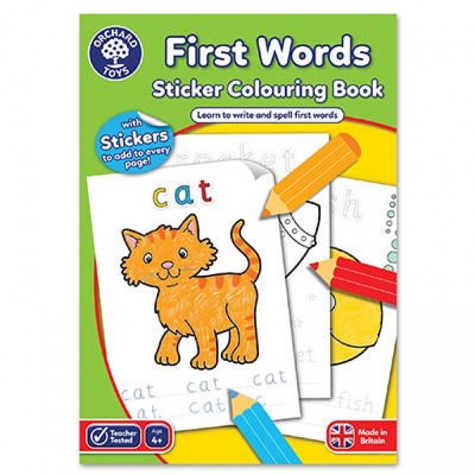 Orchard Toys Sticker and Colouring Book First Words