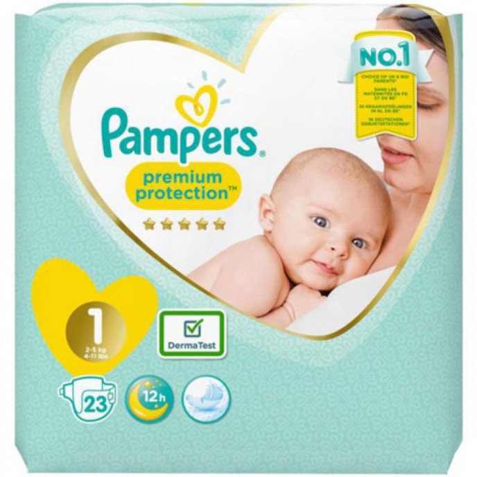 Pampers Nappies New Baby Size 1 23pcs