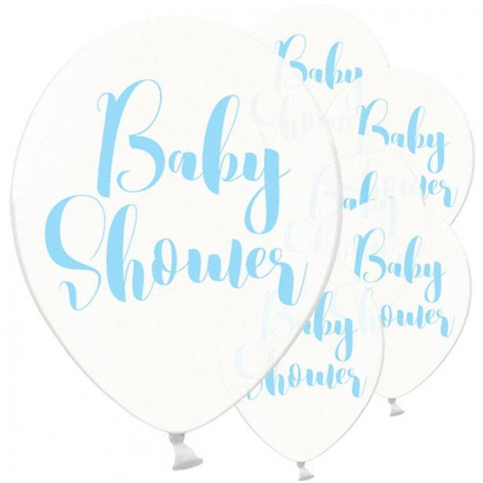 Balloons Baby Shower Clear Blue