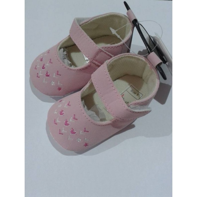 Nursery Time Girls Shoes with Hearts and Stars