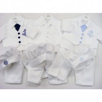Christening Sailor Anchor Suit White