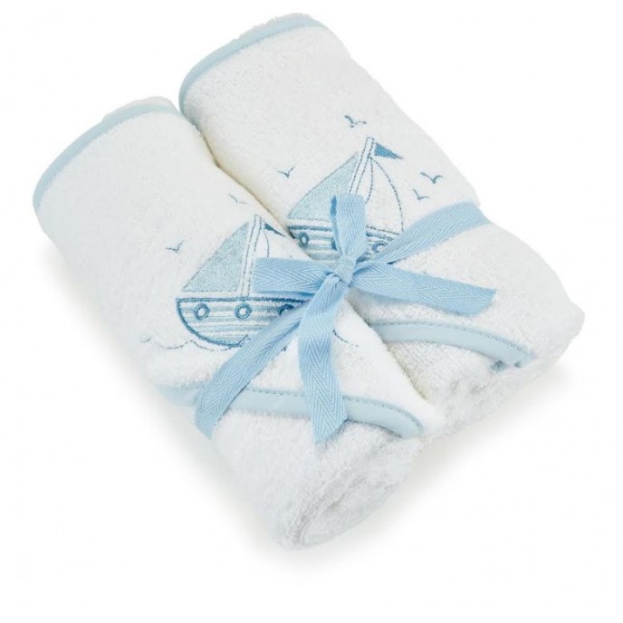 Baby Elegance Hooded Towels 2pk Blue
