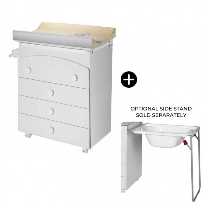 Plebani Luna Changing Unit White and Side Stand Bundle Plebani Luna Changing Unit White and Side Stand Bundle