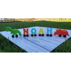 Wooden Train Names - coloured Wooden Train Names - coloured