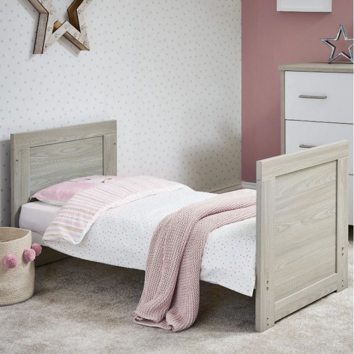 Obaby Cot Nika Mini Grey Wash and White