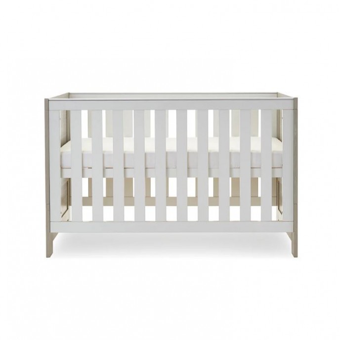 Obaby Cot Nika Mini Grey Wash and White