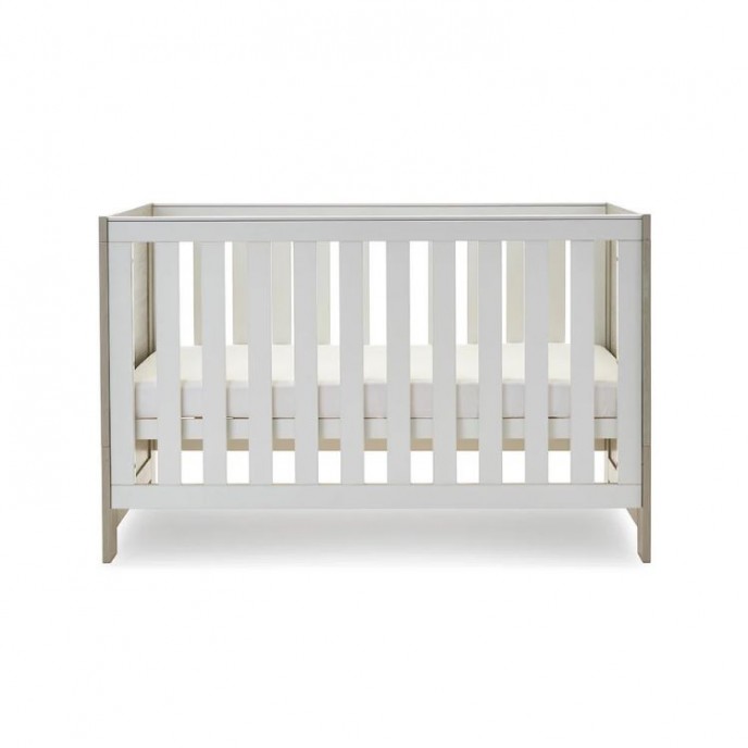 Obaby Cot Nika Mini Grey Wash and White