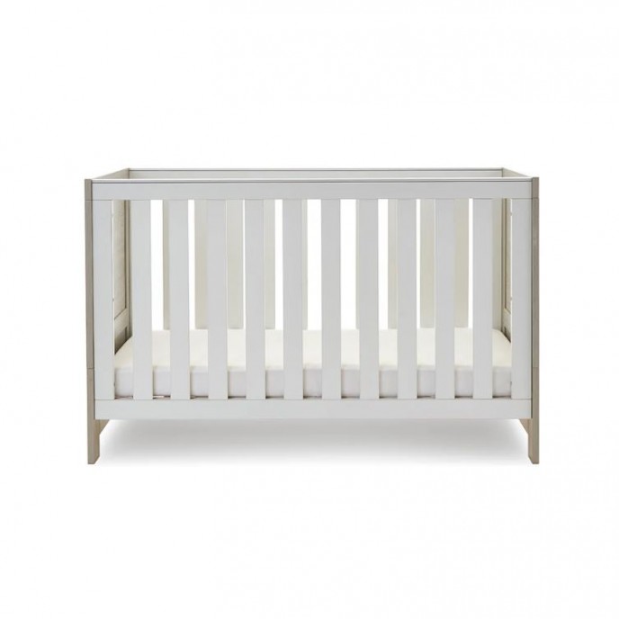 Obaby Cot Nika Mini Grey Wash and White
