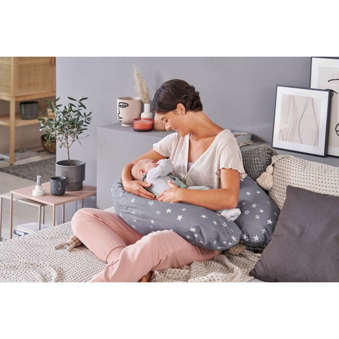 Theraline Maternity & Nursing Pillow Original Bamboo Melange Green Gray