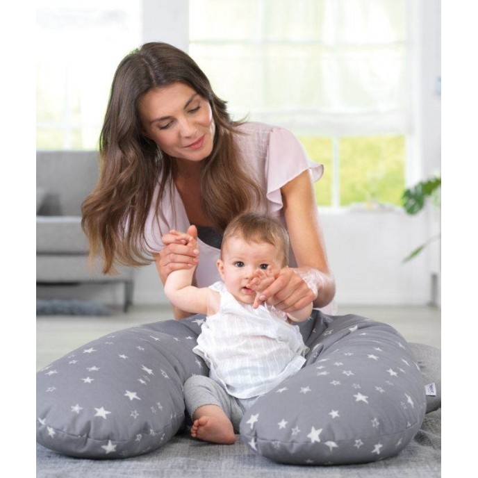 Theraline Maternity & Nursing Pillow Original Bamboo Melange Mid Gray