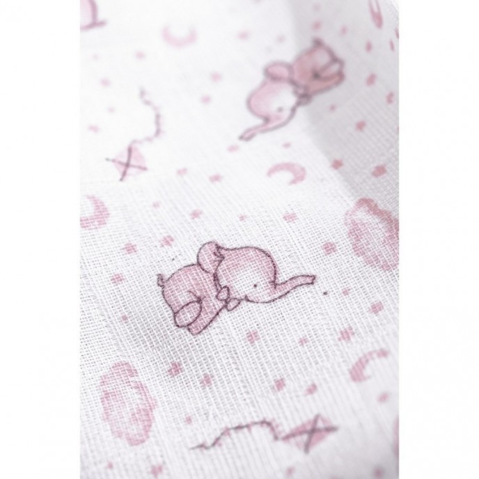 Interbaby Muslins 3pk Elephant Pink
