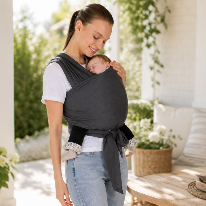 Sevi Bebe Carrier Wrap Sling Grey Sevi Bebe Carrier Wrap Sling Grey