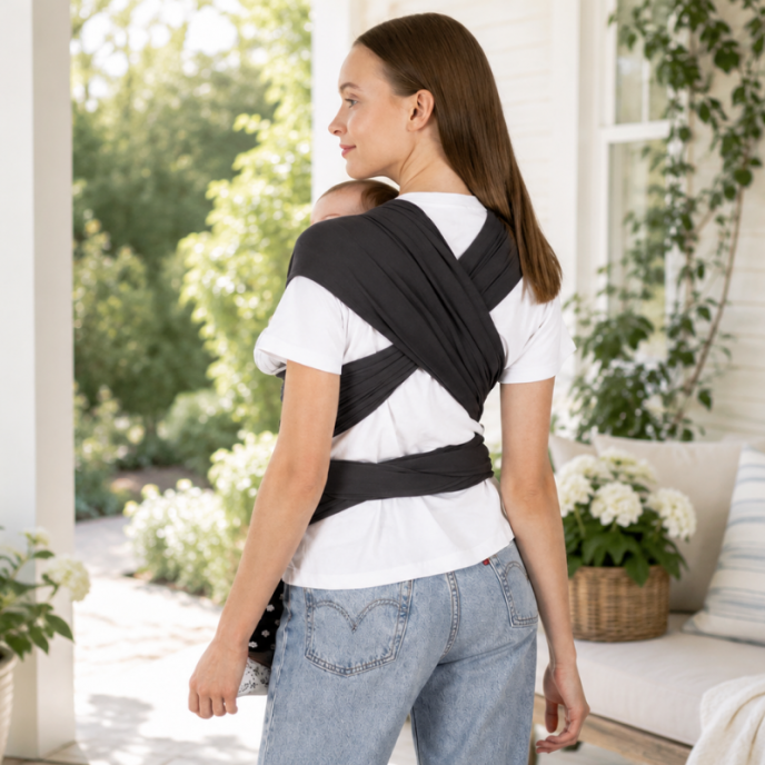 Sevi Bebe Carrier Wrap Sling Grey Sevi Bebe Carrier Wrap Sling Grey