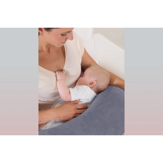 Theraline Maternity & Nursing Pillow Bamboo Moon Pebble Grey