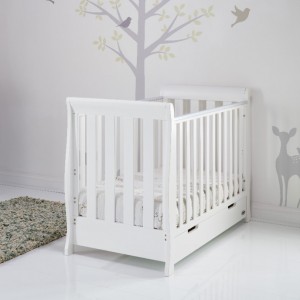 Obaby Cotbed Mini Stamford Sleigh White Obaby Cotbed Mini Stamford Sleigh White