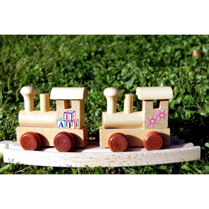 Wooden Train Names - natural